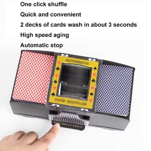 Mélangeur de cartes de poker électrique portable automatique à piles, 2 jeux, n°5, en plastique, multi-prises, pour usage domestique et <span class=keywords><strong>casino</strong></span>, modèle H02, personnalisable - Product Image 4