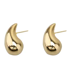 Wholesale Vintage Metal Tear Drop Earrings for Women Fashion Gothic Gold Earring Jewelry with High Polish