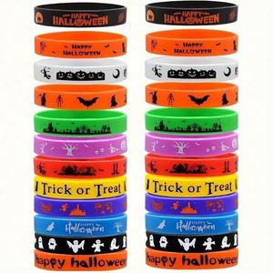 Bracelets personnalisés en silicone pour festivals, imprimés, écologiques, pour Halloween - Product Image 4