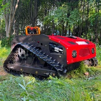 Tondeuse à gazon industrielle tout-terrain télécommandée sur chenilles, largeur de coupe 700 mm, intelligente avec IA