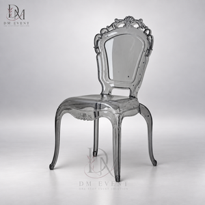 Silla Barroca de Resina Gris Humo, Silla de Una Pieza para Banquetes y Eventos, Proveedor Mayorista de Fábrica - Product Image 2