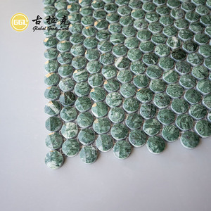 Mosaïque <span class=keywords><strong>de</strong></span> carreaux <span class=keywords><strong>de</strong></span> marbre vert à motif percé 3D pour mur intérieur <span class=keywords><strong>de</strong></span> salon <span class=keywords><strong>de</strong></span> thé design - Product Image 6