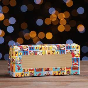 Boîte cadeau rectangulaire en papier avec fenêtre transparente, impression couleur logo personnalisé, pour emballage de biscuits, bonbons, pâtisseries, boulangerie, vente en gros - Product Image 2