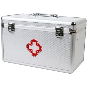 Alüminyum 13 inç tıbbi saklama kutusu çift kilit taşıma çantası Eva tıbbi Abs kılıf