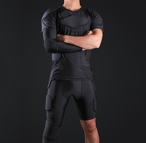 Ensemble de protection logo personnalisé EVA football américain <span class=keywords><strong>NFL</strong></span>, t-<span class=keywords><strong>shirt</strong></span> et short de protection de compression rembourré - Product Image 2