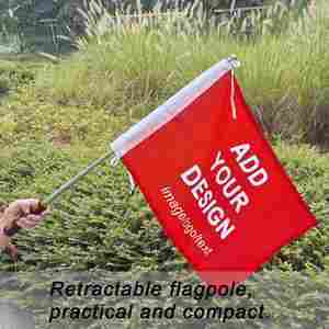 Bandera Rectangular Ecológica Personalizada con Asta Telescópica de Acero Inoxidable e Impresión Digital - Product Image 6