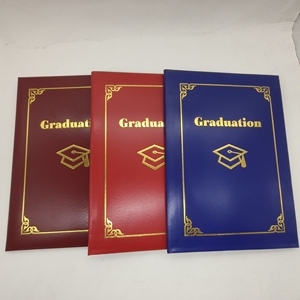 Couverture de diplôme personnalisée en similicuir, avec logo imprimé, dossier de certificat de diplôme de luxe pour la remise des diplômes - Product Image 1