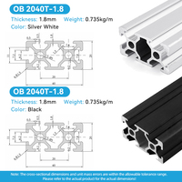 Profils d'extrusion en aluminium T-slot 2020 2040 2060 2080 20100 20120 et V-slot pour structures de cadre en aluminium anodisé