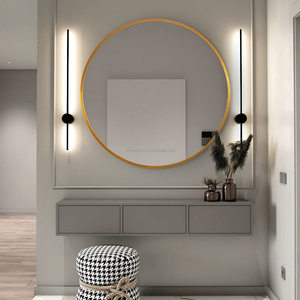 Factory Price Custom Size Modern <strong>Round</strong> Matel Frame Wall Mounted Big <strong>Circle</strong> Bathroom Hanging <strong>Mirror</strong> - Product Image 1