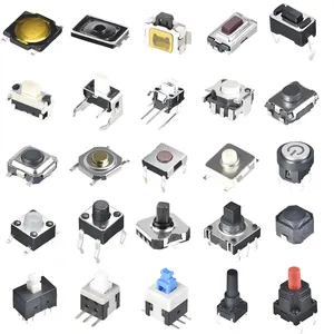 Tact Switch 4 Pin DIP Type for Remote Control Push Button Tactile Switch Factory Momentary 6*6 Mm Black 12V DC SMD Cap No CN;ZHE