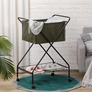 Tùy chỉnh hình chữ nhật Cán Vải khách sạn nhà giặt giỏ giỏ cản trở với bánh xe - Product Image 5