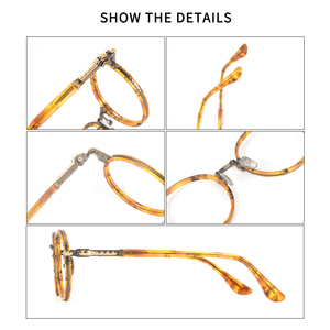 81087 OEM&ODM Montatura Occhiali Rotonda Minimalista Vintage John <span class=keywords><strong>Lennon</strong></span>, Telaio Ibrido in Acetato e Titanio, Occhiali Retrò Unisex con Aste Verdi - Product Image 3