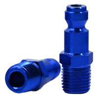 ColorFit-Bouchons de perceuse pneumatique en aluminium de style T bleu 1/4 \ "NPT mâle, boîte de 20 personnalisables OEM