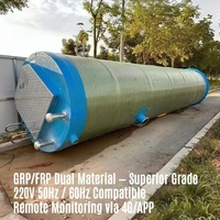 Estación de Elevación de Aguas Residuales Industrial de GRP/FRP de 50-200m/h con Bomba y Motor, PLC, SCADA, 220V, 380V, Subterránea, Certificada ISO 9001
