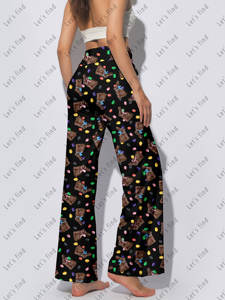 מכנסי לייגנס רחבים בגזרה גבוהה לנשים, מכנסי פאלאצו רכים וגמישים בסגנון קז'ואל לבגדי רחוב בהתאמה אישית, מכנסיים לנשים בהתאמה אישית - Product Image 6