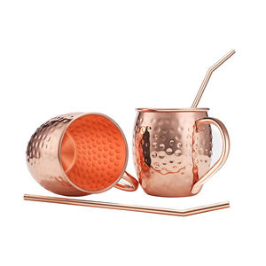Özel 100% el işi 16 oz bardak moskova Mule kupa 4 kokteyl bakır payet ile setleri - Product Image 5