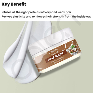 Oalen <span class=keywords><strong>Masque</strong></span> capillaire <span class=keywords><strong>ultra</strong></span> <span class=keywords><strong>doux</strong></span> à l'huile d'argan et à la kératine Crème à base de plantes et de noix de coco bio Soin capillaire nourrissant à la kératine - Product Image 2