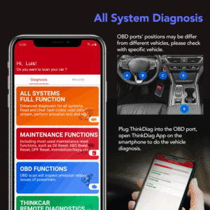 Logiciel complet Thinkdiag, 2 ans de mise à jour gratuite, code 15, service de réinitialisation, ThinkDiag+ compatible avec le connecteur OBDII Android - Product Image 5