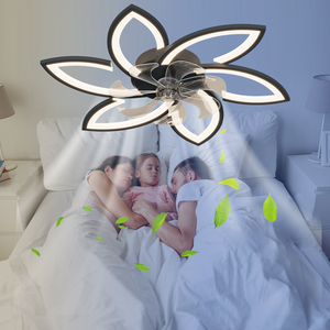 พัดลมเพดาน LED อะคริลิคทันสมัย fcj พร้อมสวิตช์ ABS รีโมทคอนโทรลมอเตอร์ไฟฟ้ากระแสตรง110V/220V ไร้ใบพัดสำหรับรับประทานอาหารในห้องนั่งเล่น