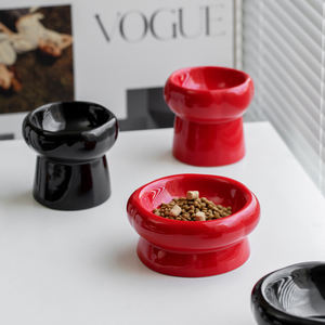 2025 baru keramik mangkuk kucing melindungi serviks kucing makanan mangkuk dekoratif piring minum anjing keramik kaki tinggi hewan peliharaan mangkuk keramik - Product Image 2