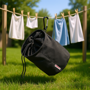 Sac à pinces à linge Leifheit noir avec cordon de serrage et mousqueton pour usage extérieur - Product Image 3