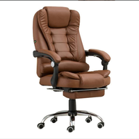 Chaise de bureau de direction ergonomique pivotante et inclinable de luxe, moderne, confortable, avec repose-pieds, noire