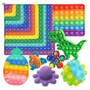 Wholesale Custom Logo Sensory Kids <b>Fidget</b> Popper Speelgoed Silicone Edc <b>Toy</b> Sensory Squeeze <b>Fidget</b> <b>Toys</b> for Adults Kids - Product Image 1