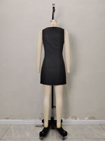 Nouvelle Robe d'été pour femmes, style tendance, coupe ajustée, sans manches, robe enveloppante noire, confortable, décontractée, en polyester