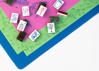 Tapis de jeu de mahjong en boue de diatomée 31,5 x 31,5 pouces, série Miss, motif Fleur de cerisier, couleur JADE, pour le mahjong américain et les jeux de poker
