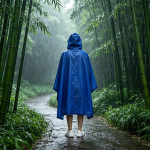 Impermeable de PVC Azul Grueso para Adultos, Traje de Lluvia Reutilizable Resistente para Trabajo al Aire Libre en Lluvia Intensa - Product Image 4