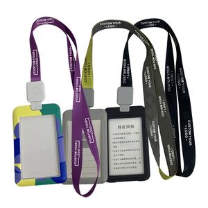 Lanière en polyester durable écologique avec logo personnalisé et lanière en polyester rétractable avec crochet en métal avec porte-cartes - Product Image 1