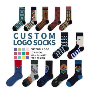 Diseñador <span class=keywords><strong>Funky</strong></span> patrón de punto calcetines personalizados mujeres hombres alta calidad novedad divertido algodón calcetines personalizados diseño - Product Image 1