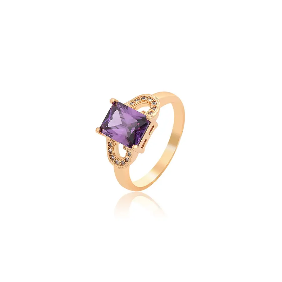 A00916991 xuping jewelry Fashion Elegant Delicate Purple Diamond Red Diamond 18k Gold Plated Color Ring