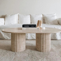 Table basse de salon en marbre travertin style Wabi-Sabi Cammy Stone, mobilier multifonctionnel de luxe pour la maison, design de créateur