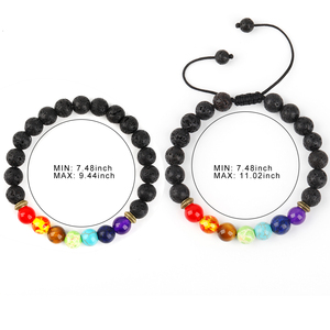 Lot de 2 Bracelets de Yoga <span class=keywords><strong>7</strong></span> <span class=keywords><strong>chakras</strong></span>, bijoux classiques, perles en pierres, accessoire de méditation et l'anxiété, pour la relaxation - Product Image 4