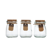 Bouteille carrée en verre transparent pour pudding, pot à mousse scellé avec bouchon en liège, récipient à dessert pour la cuisine et le stockage - Vente en gros