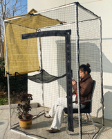 Cage pour chat de renfort de fil d'acier noir de nylon mobile détachable pratique à l'épreuve des UV de vente chaude