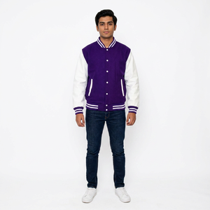 Custom High Quality Winter Men's Varsity Jacket with 100% Cotton Front Logo Breathable Plus Size 2026 - Product Image 1