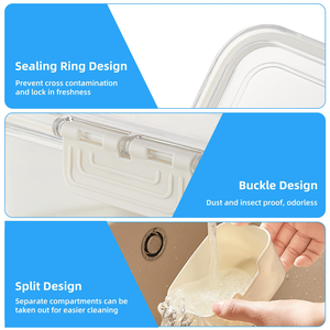 2026 Portable Stackable Plastic 8 Grid <b>Clear</b> Snack Box <b>Container</b> Food Storage Box Divided Serving Tray with Lid and Handle - Product Image 4