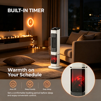 Chauffage d'appoint en céramique PTC à oscillation large et effet flamme pour la maison, la chambre et le bureau – Vente en gros