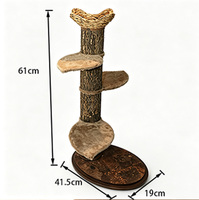 Grand arbre à chat en écorce de chêne naturel, griffoir rustique en forme de tronc d'arbre avec plusieurs plateformes