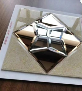 Vàng đồng nhỏ gọn Art Deco thiết kế tự dính tường trang trí khảm kính gương ngói - Product Image 5