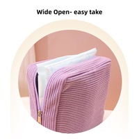 Sac de maquillage cosmétique en velours côtelé femme serviette Tampon pochette pour serviettes hygiéniques Portable sac de rangement de bijoux anti-poussière pour voyage pour les filles