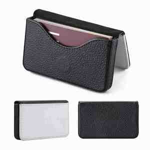 Custom Logo PU Square Leather Business Card Case Luxury <b>Magnetic</b> Card Holder for Business Credit ID Cards Metal <b>Material</b> - Product Image 1