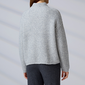 Pulls en laine tricotée haut de gamme pour femmes, couleur unie, col montant - Product Image 6