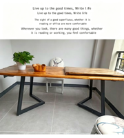 Pieds de table trapézoïdaux en fer noir robustes, installation facile, design industriel moderne pour tables à manger/tables basses domestiques