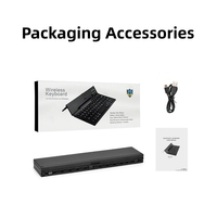 Keyboard Nirkabel Lipat Tiga dari Produsen Asli, Bahan Aluminium Alloy, Portabel, Mini, untuk Ponsel dan Tablet