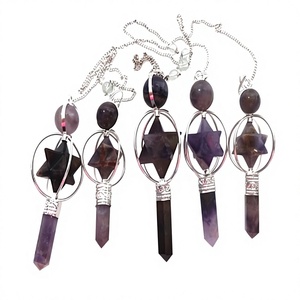 Ensemble de pendules étoiles rotatives en agate naturelle, 3 pièces, en cristal de quartz, pierre précieuse, pour Reiki et radiesthésie, sculptée à la main, pierre semi-précieuse pour chakra - Product Image 6