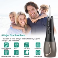 Hydropulseur Dentaire Portable Électrique Sans Fil IPX7 400ml, Irrigateur 5 Modes pour Nettoyage des Dents à Domicile et Soins Bucco-Dentaires (Appareils Dentaires)