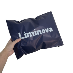 Biodegradable Wholesale Navy Blue Poly Mailer Bags with Custom White Print - Branded Shipping Envelopes - Product Image 6